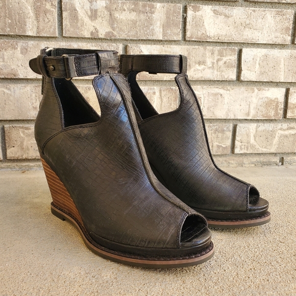 Ariat Backstage Wedge Peeptoe leather women's shoes NWOT 10019927 - Picture 6 of 12